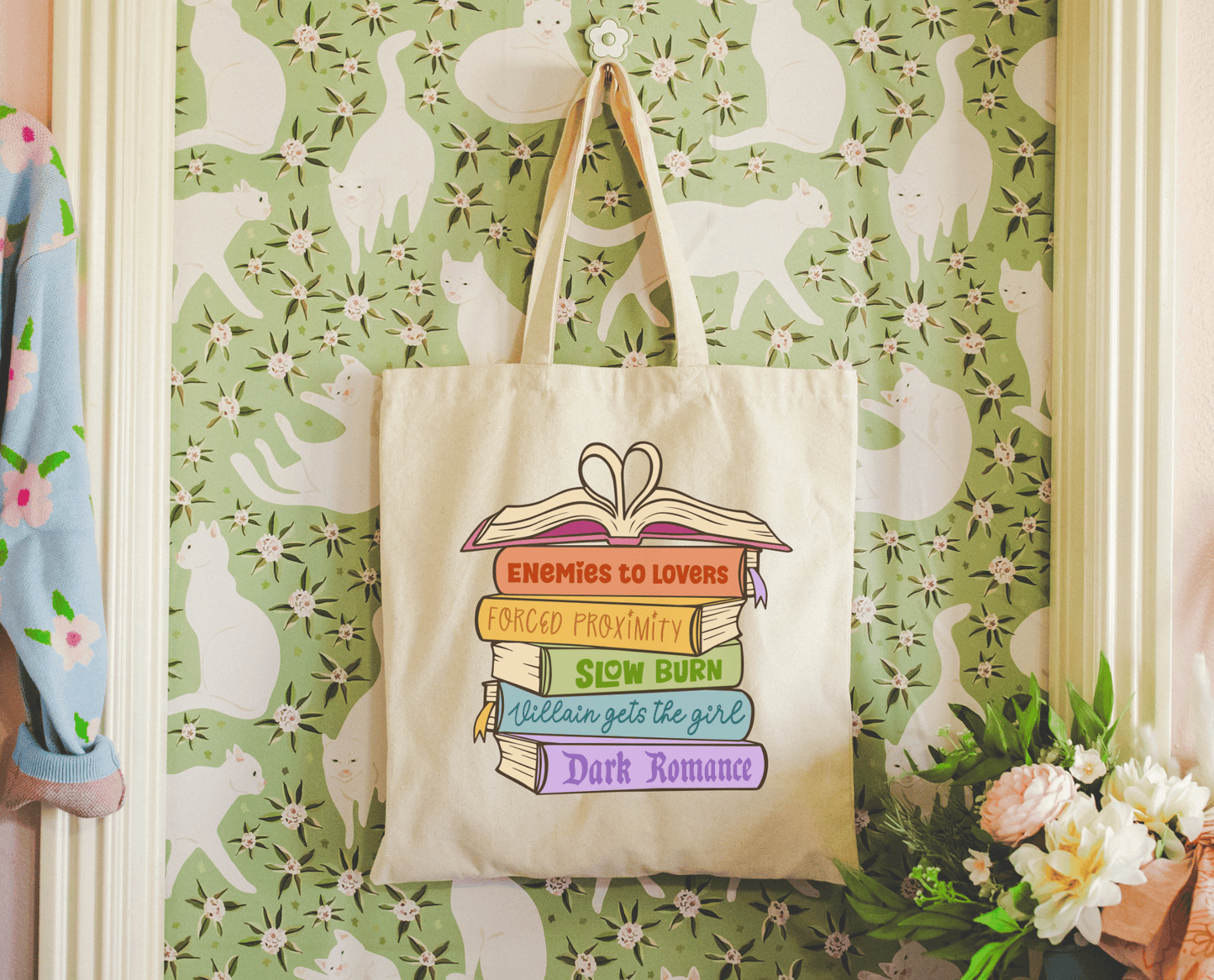 Romance Book Trope Canvas Tote Bag