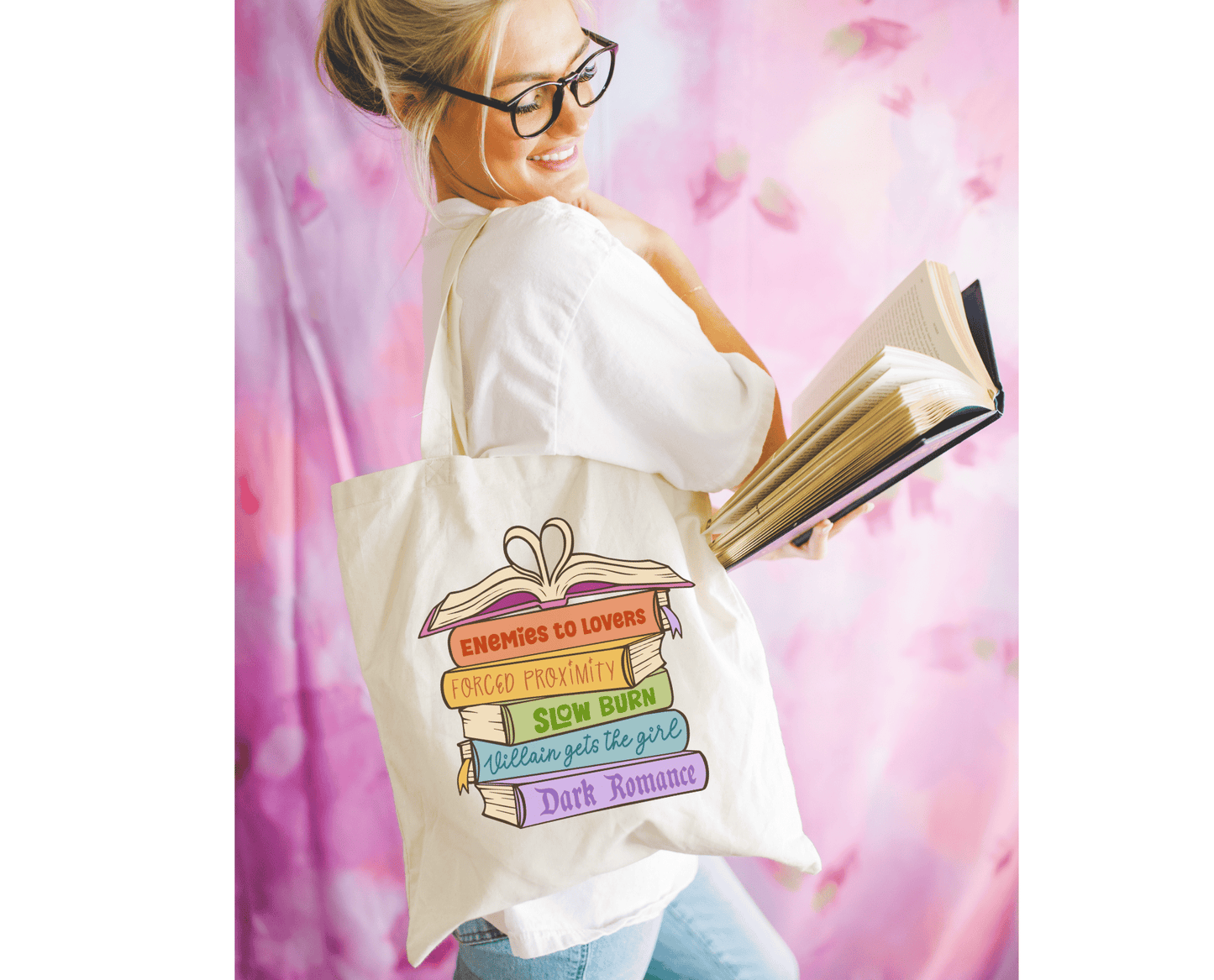 Romance Book Trope Canvas Tote Bag