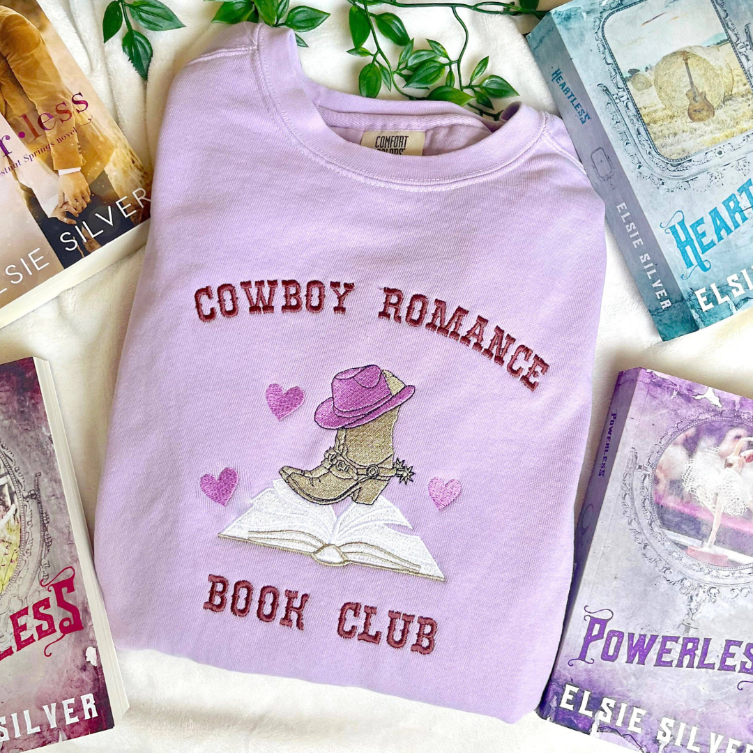 Cowboy Romance Book Club Embroidered Sweatshirt