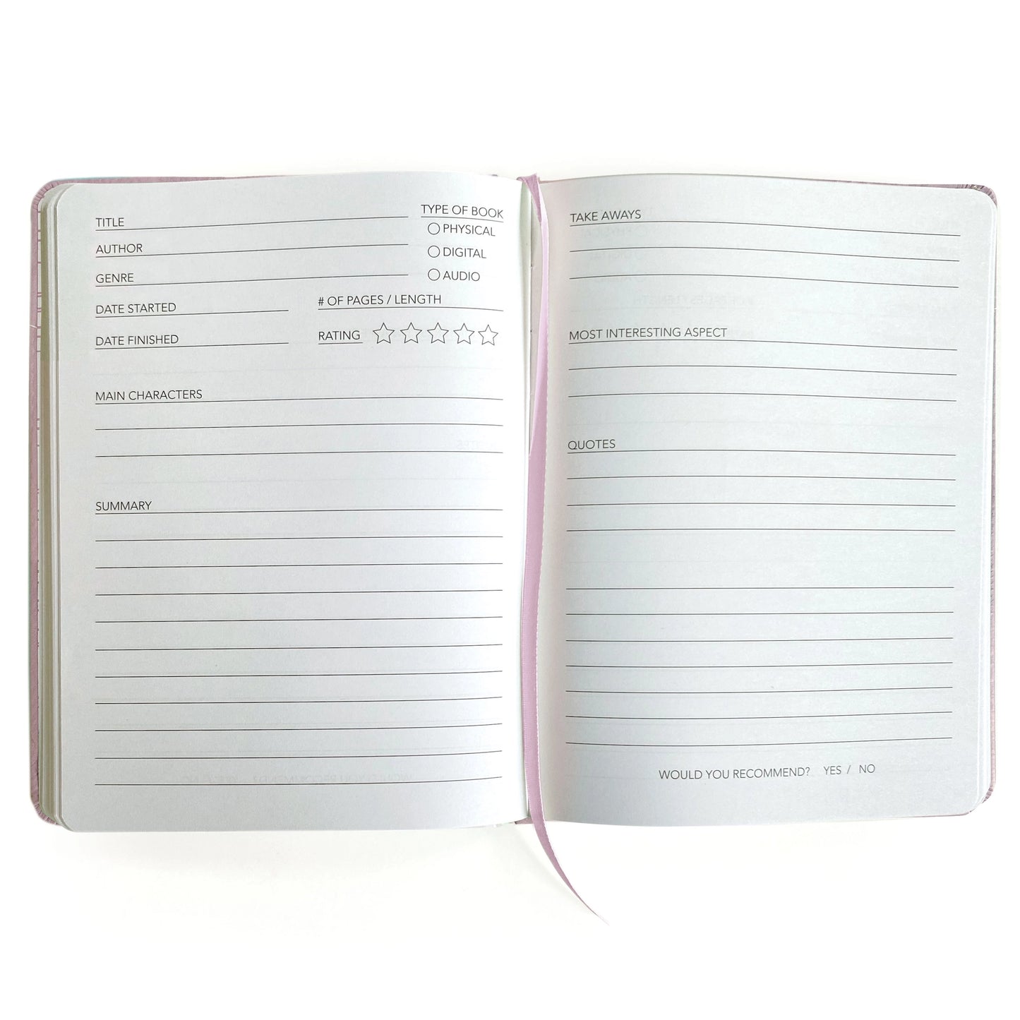 Well Read Reading Journal in Lavender