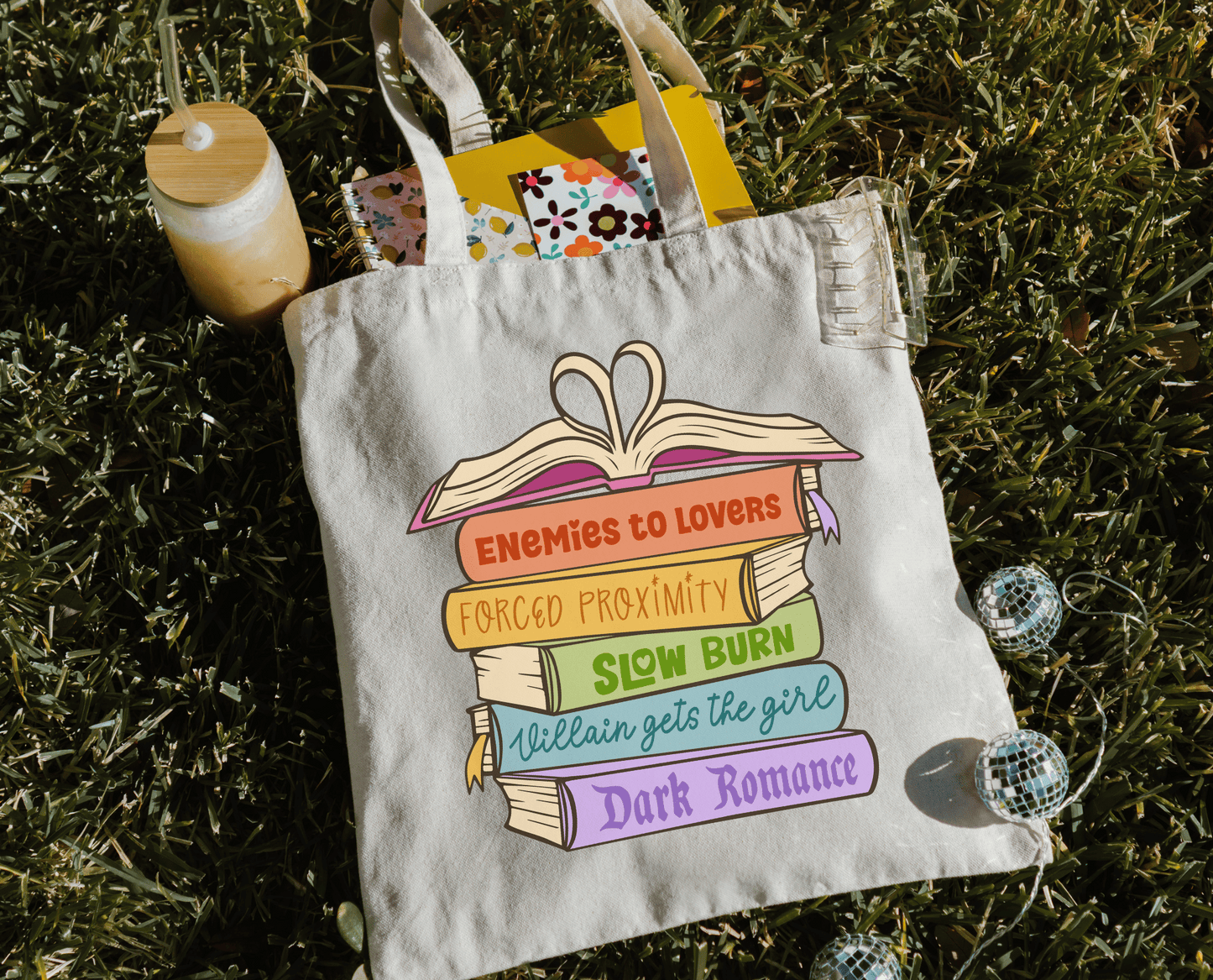 Romance Book Trope Canvas Tote Bag