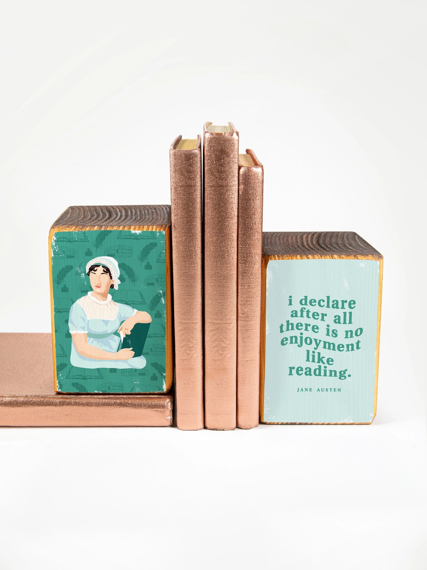Jane Austen Quote Bookend Set
