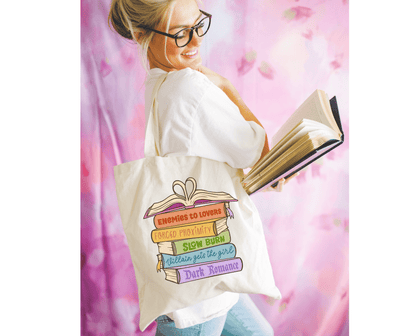 Romance Book Trope Canvas Tote Bag
