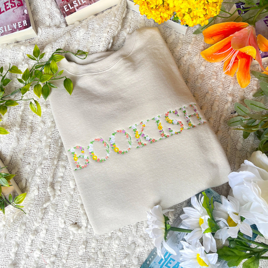 Bookish Bloom Embroidered Sweatshirt