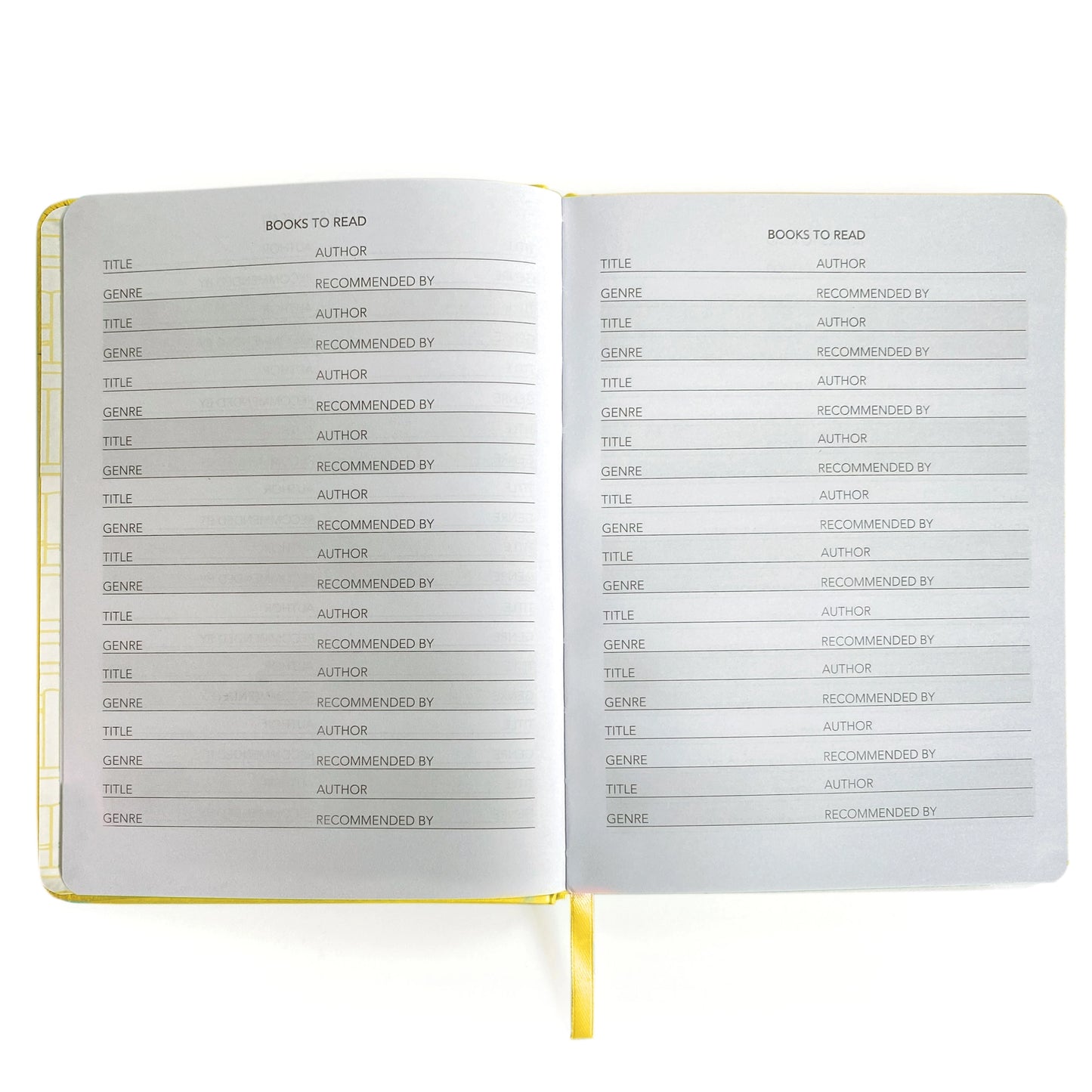 Well Read Reading Journal in Yellow