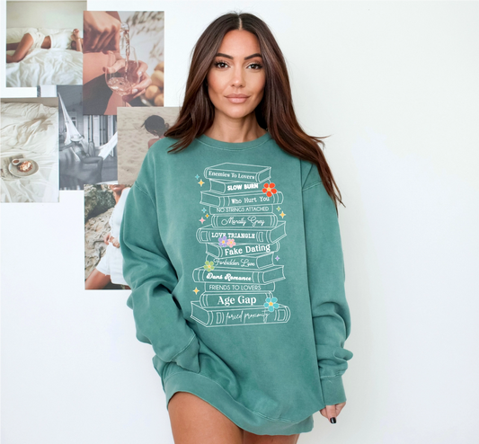 Trope Book Stack Comfort Colors Sweatshirt