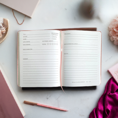 Well Read Reading Journal in Pink